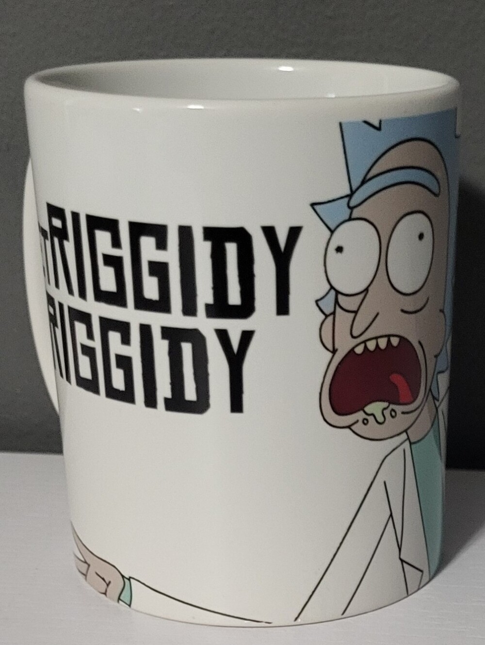 2018 Rick & Morty "Riggidy Riggidy" White Ceramic Coffee Mug